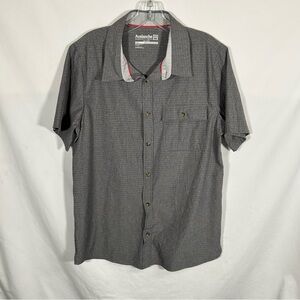 Avalanche Button Up Performance Short Sleeve Shirt Mens Size Medium Gray Outdoor